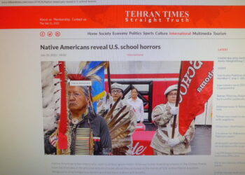 Júlový Tehran Times o indiánskych internátnych školách v USA